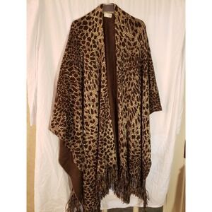 Women's Cheetah Fringed Shawl By Cato One Size